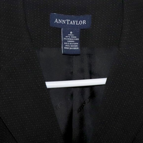 Ann Taylor Black Blazer with fine print in Size 8 - Picture 4 of 4